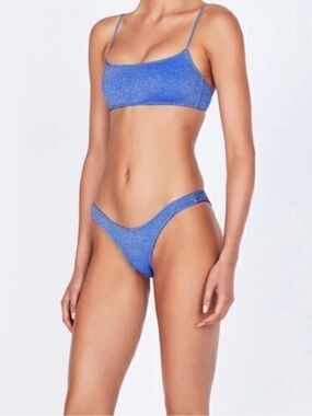 Triangl blue sparkle swim suit set